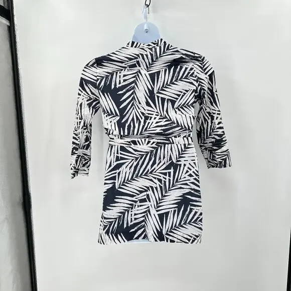 Banana Republic Hawaiian Dress Medium Cover‎ Up Navy Blue Resort Vacation Cruise - Picture 4 of 10